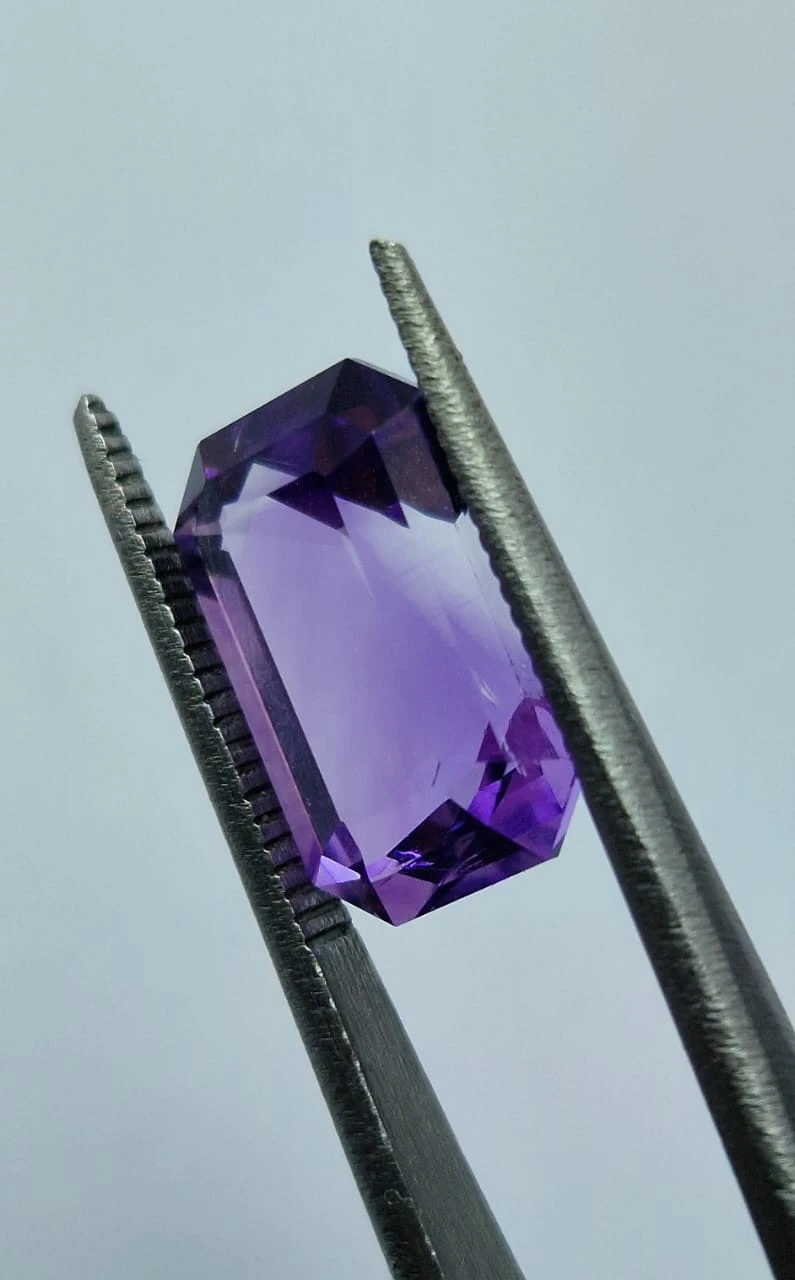 4ct Amethyst Emerald Cut Loose Gemstone from Nigeria — view 6